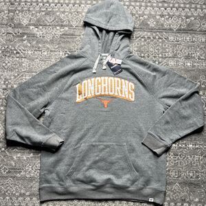 Texas Longhorns NWT Fanatics Gray Hoodie Sweatshirt Mens 2XL Applique Logo READW